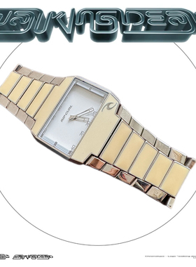 Awateoftime浪费时间 竹节方形中古手表小众简约金属表带石英腕表