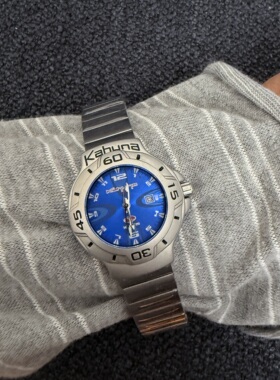 Awateoftime浪费时间 圆形中古手表金属vintage日历显示石英手表