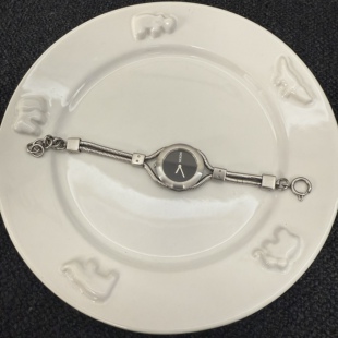 Awasteoftime浪费时间简约中古手表小众设计古着金属链条石英表