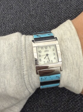 Awasteoftime浪费时间 vintage中古手表复古方形设计表带石英手表