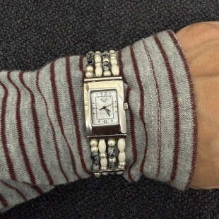 Awasteoftime浪费时间 个性vintage中古手表小众串珠表带方形手表