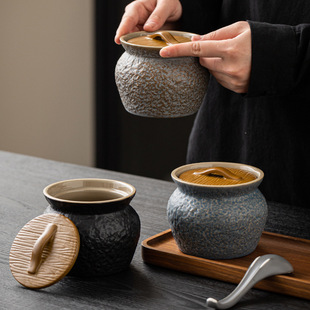 家用岩石纹瓦罐炖盅厨房调味罐排骨乌鸡汤罐养生炖汤煲汤盅陶瓷罐