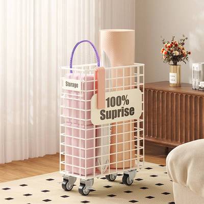 繁盛脏衣篓收纳筐铁艺折叠脏衣篮家夹缝用带轮窄高洗衣储物窄缝