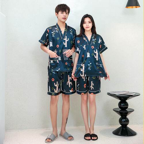 RF76S67H9贡0T柔软I汗蒸服缎情真丝女款男士侣按摩足疗浴服加大码