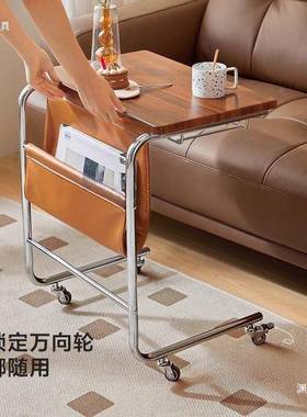 复古风可移动茶约几客厅边几简沙床THN发旁架置物家用带轮角几头