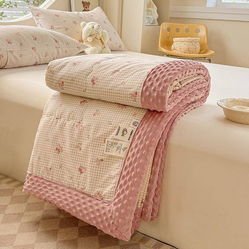 全豆豆绒夏豆凉被单人人棉加厚春秋被纯棉豆豆双被儿童CKN豆毯子