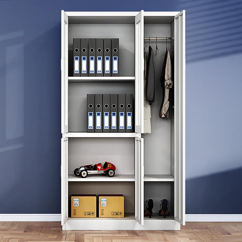 文件柜衣柜玻制璃门带锁办钢公室档案柜员工宿舍更衣YG-001柜46门