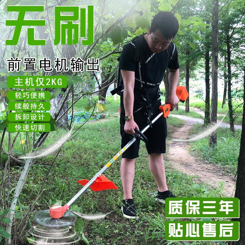 无负刷电机割草机充电式小型家用草ZUX坪除草神器农用背动打草多