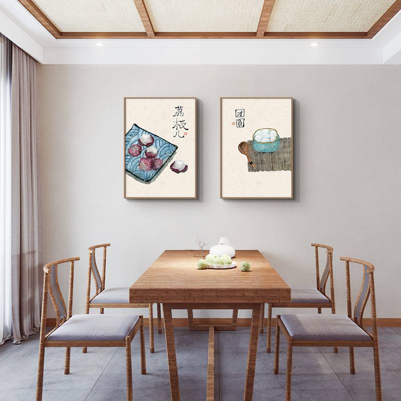 柜壁画风玄关装饰画水墨新原木卧室小满茶室餐厅挂画客厅中式日式图片