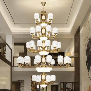 吊4206新中式大吊灯酒楼复式楼别墅客厅中楼店售楼部大厅楼梯灯