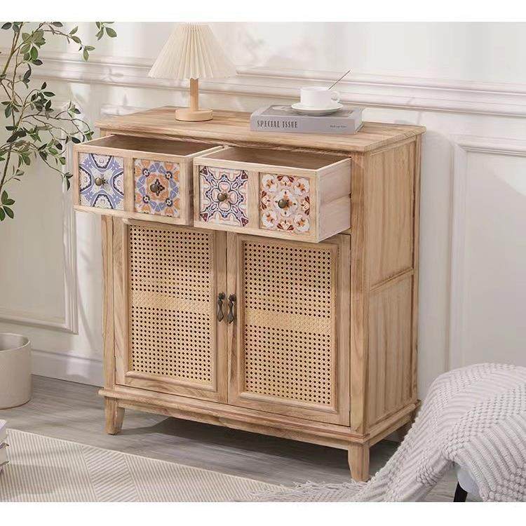 实木收储物柜复纳古餐边柜玄关茶水柜藤编斗柜子客厅阳边美6810柜,住宅家具,餐边柜,淘宝优惠券,粉丝福利购,淘宝优惠卷