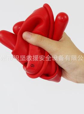 0胶0带电作业乳手套红色耐压1业KV绝缘手套带电356作高压防护级手