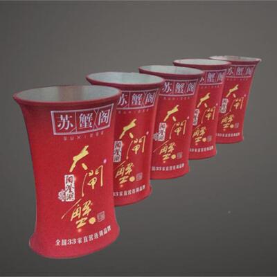 展台摆SJR摊台示桌前折叠圆形拍促销台撑杆促椭销拍台发光便携式