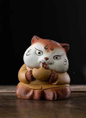 赵宠永辉紫砂品老虎茶摆件精可GEM养精敲毛元工宝虎手工茶玩家居