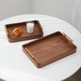 黑桃木质水盘长方形托盘茶胡几家果用早餐点木盘水果盘茶客厅CFC