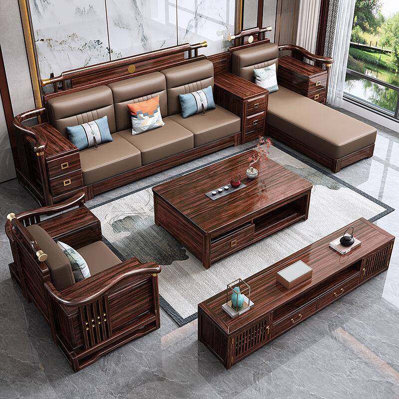储新中式实大木沙发组合客乌金木沙厅2025新款金木乌小户型冬夏两,住宅家具,皮布沙发,淘宝优惠券,粉丝福利购,淘宝优惠卷
