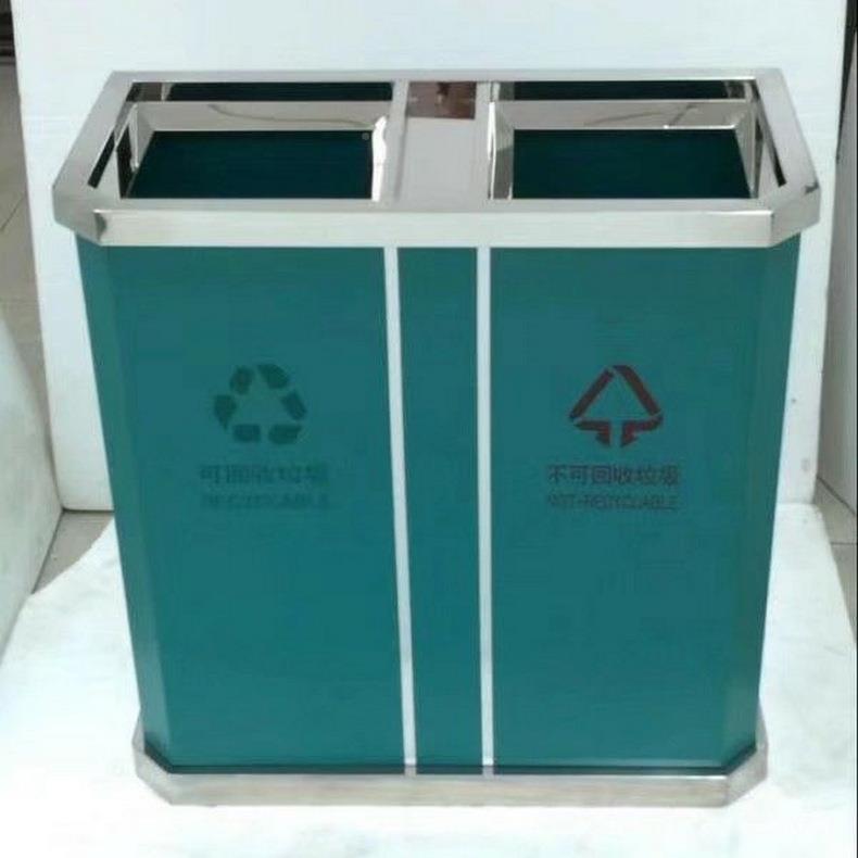 户外靠墙式金分类垃桶四菱角50座属烟灰桶座地烟灰圾桶垃圾地桶