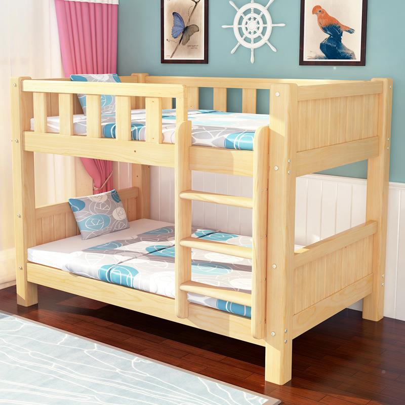 儿童上床成人上下铺员宿舍双层高低床学EPM木生松木子工母下床幼