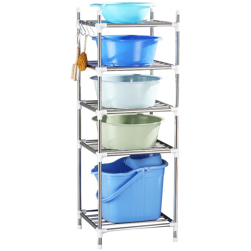 天台悦先04不锈钢卫生间置物架落地3式家用浴架RHN室三角厕所放脸