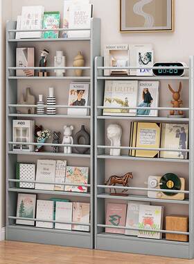 儿书架DTO置家物架落地壁挂多层收纳架实木用绘架本门童后窄书柜