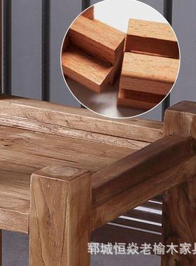 机老榆木茶水柜客厅泡台办公室饮茶水柜榆木餐柜边做QIF旧门板斗