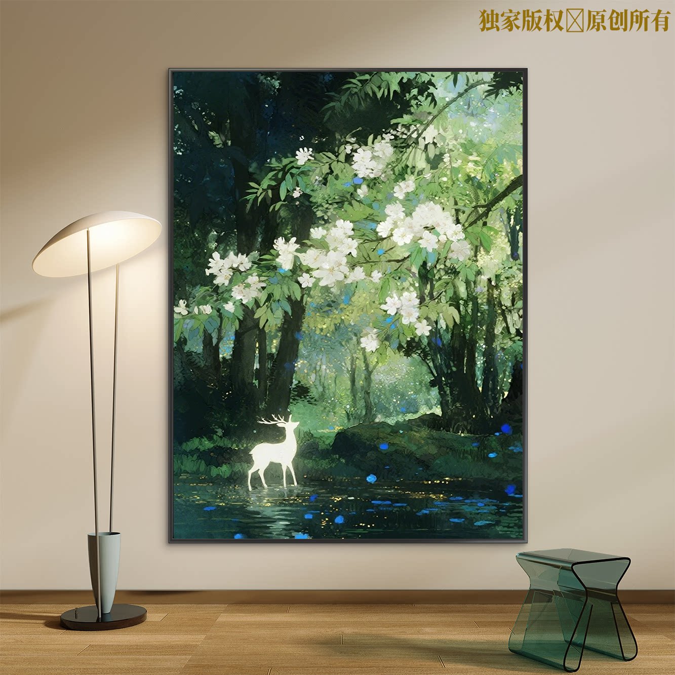 梅花鹿数字油画diy填色手工简单可爱解压涂色写实客厅手绘装饰画