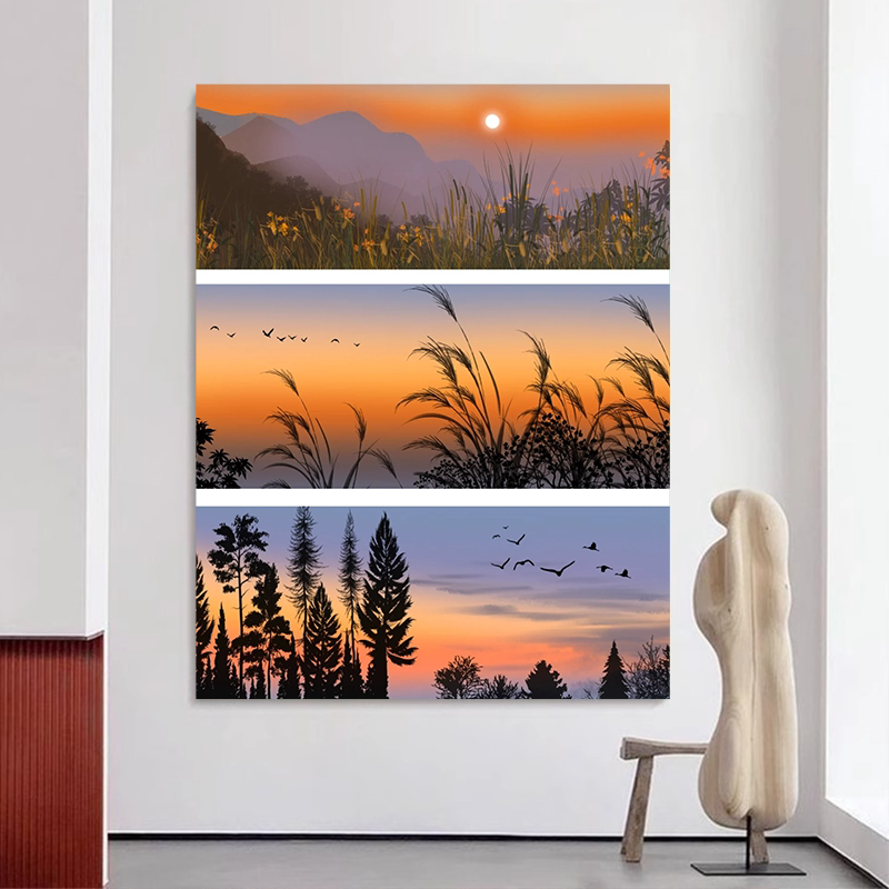 风景夕阳数字油画DIY套装手绘涂色画手工礼物填色儿童减压装饰画