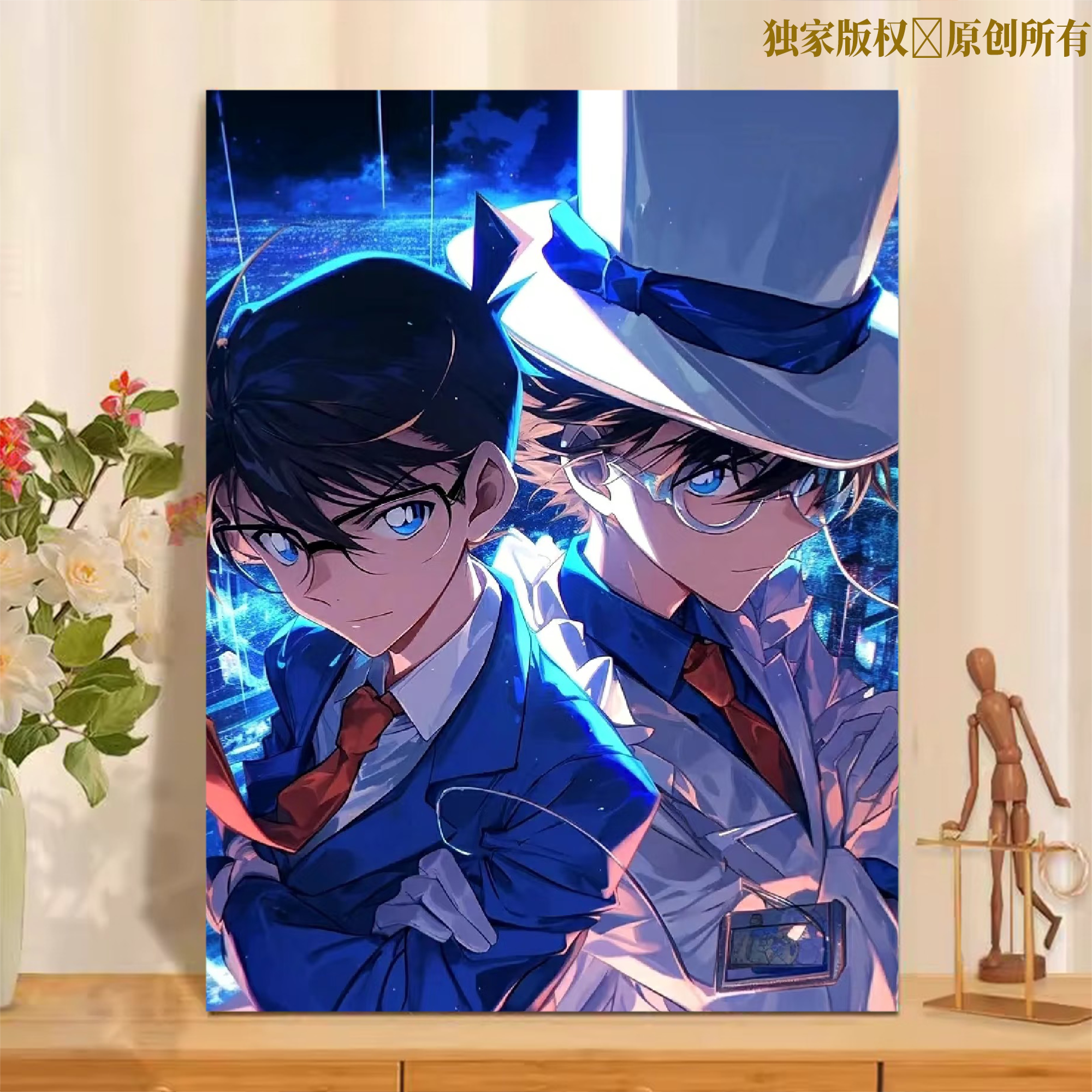 名探柯南数字油画diy填色手工油彩画绘画手绘高颜值治愈动漫卡通