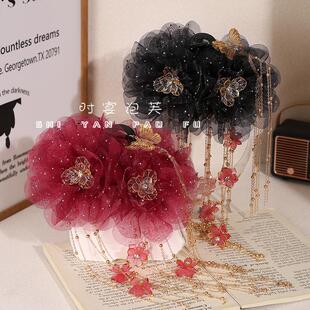 双生莲冬季 蝴蝶发饰花朵流苏抓夹高级感鲨鱼夹百搭头饰女 新年款