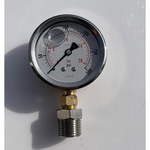 压力表 20bar 300psi 表壳直径63mm 加接头螺纹BSPT1/2 径向立式