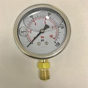 螺纹 ZG1 防震动压力表 直径68mm 150psi PT1 径向 压力10bar