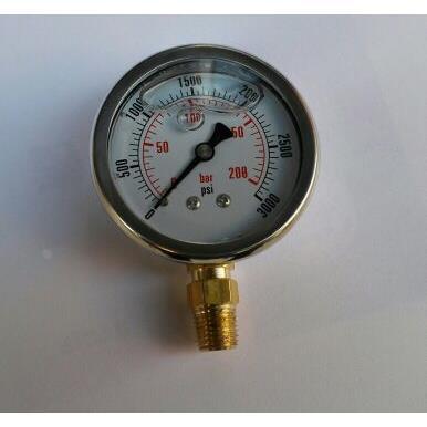 注油防振抗震压力表 200bar 3000psi双刻度测量单位方便读取 68mm
