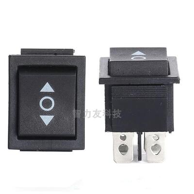 KCD4双边自复位 双向箭头 电源翘板无锁船型开关 3档6脚 25X31MM