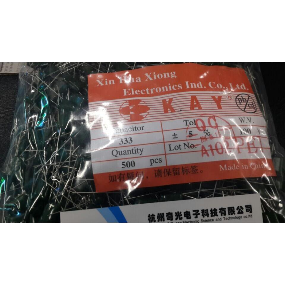 新华雄 涤纶100V 33NF 333 2A333J 涤纶电容 CL11 一包500只=18