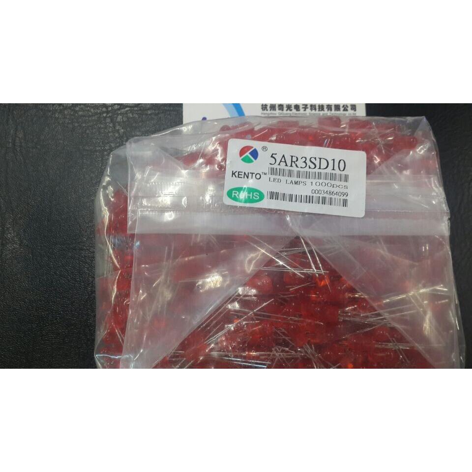 F5红发红5MM高亮红发红 长脚发光二极管 匡通LED 5AR3SD10 1000只