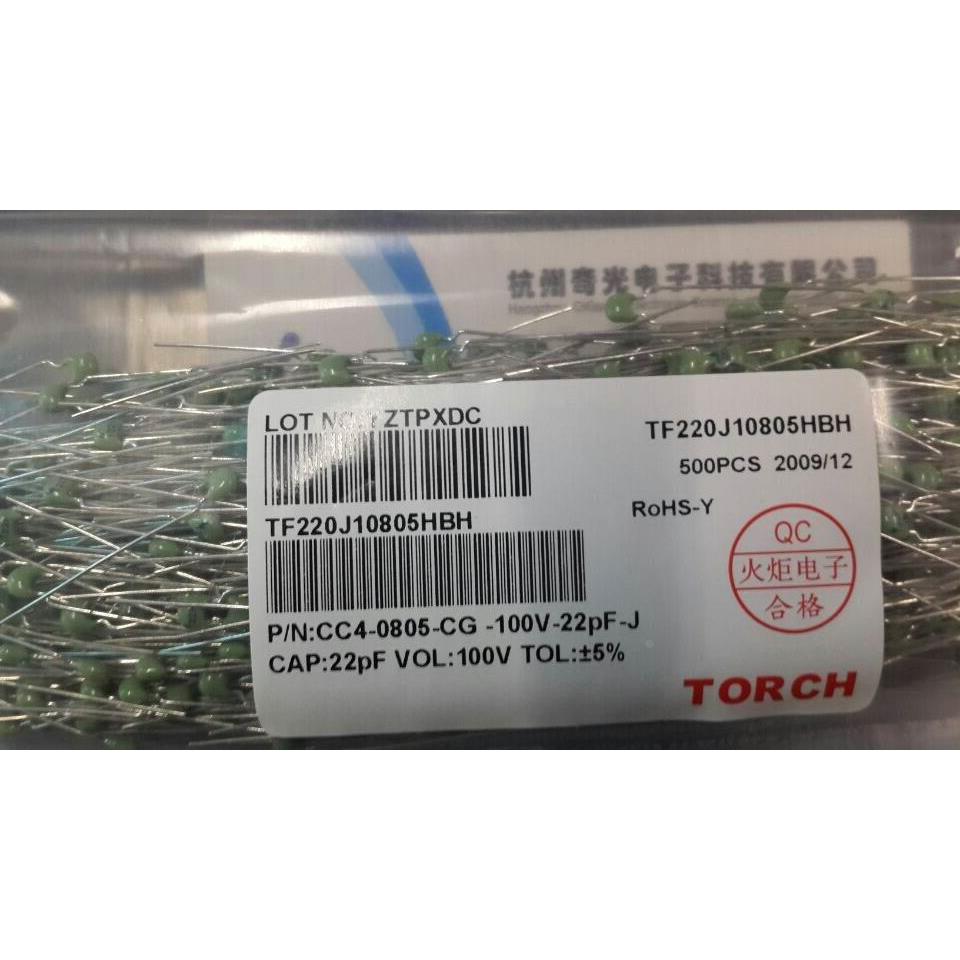 独石电容泉州火炬一包500只CT22PF CT50V22PF 5%J档