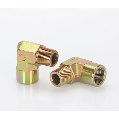 碳钢镀彩高压油管内外丝弯头接头DN15液压2分3分4分6分寸90度弯头