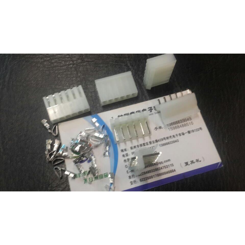 CH3.96-6P接插件 间距3.96MM 插头+直插座+插簧 一套 直针