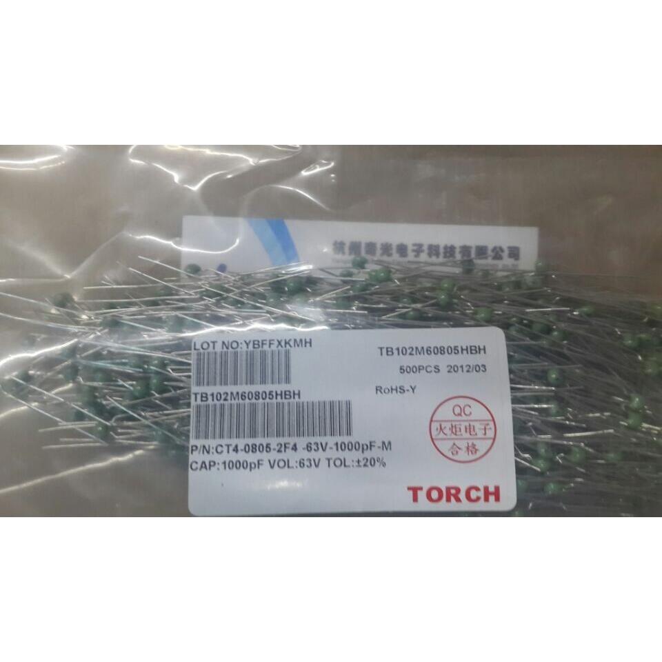 独石电容泉州火炬一包500只CT1000PF CT63V1000PF 5%J档
