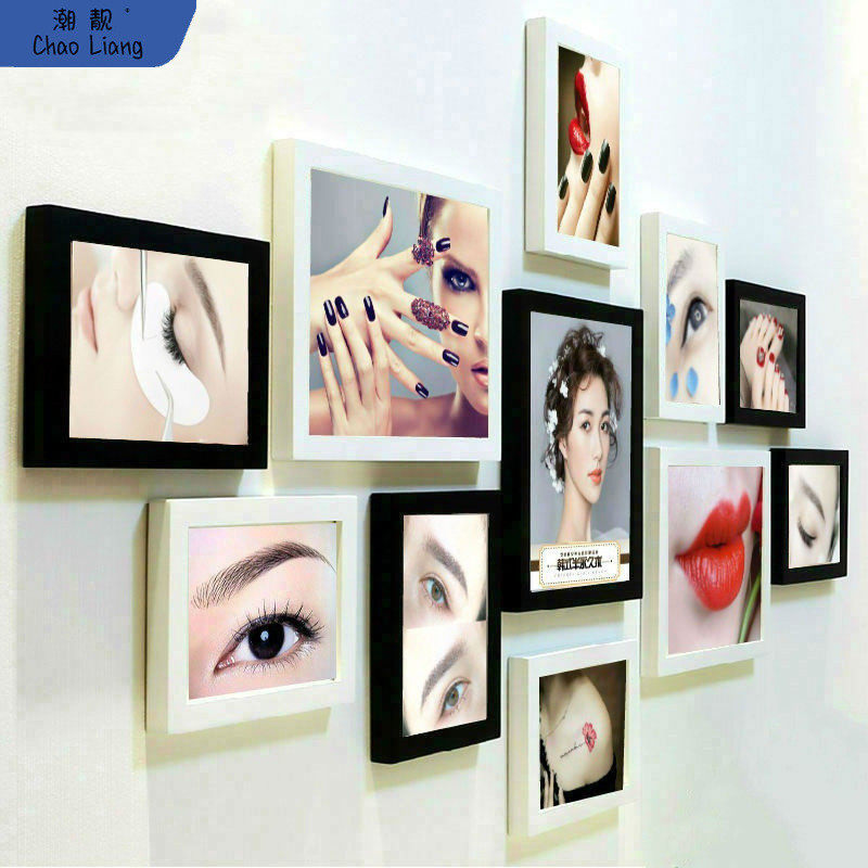 美甲美睫眉眼唇美容半装饰挂画微整相框纹绣彩妆照片墙免打孔包邮,家居饰品,软装墙贴,淘宝优惠券,粉丝福利购,淘宝优惠卷
