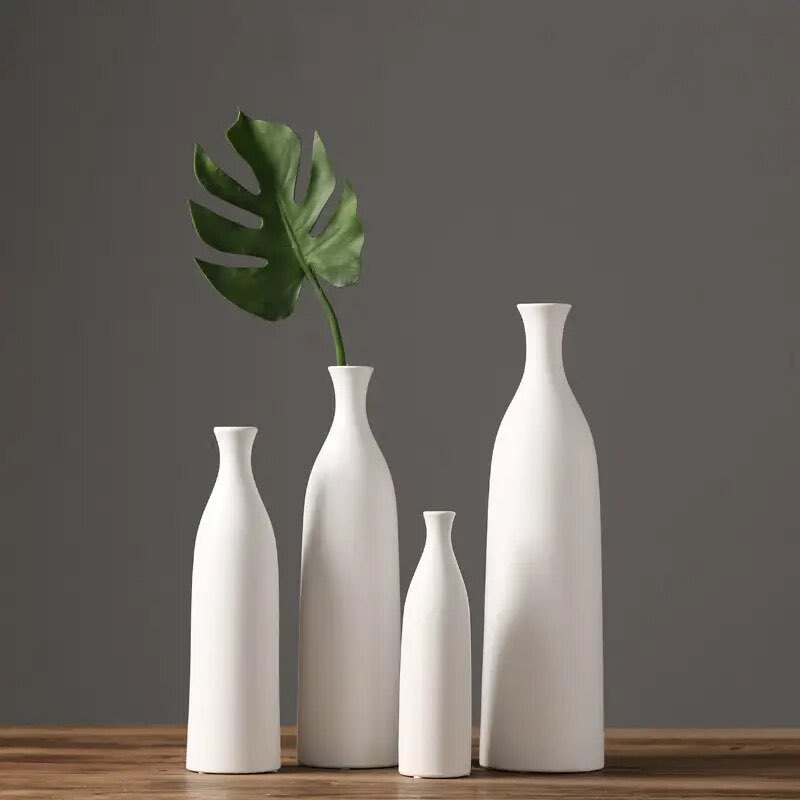 日式黑白现代简约花瓶摆件时尚客厅卧室家居软装饰品创意摆设