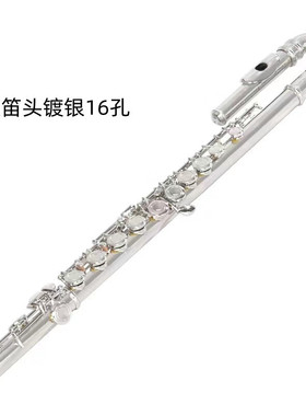 16开闭孔镀银C调E键曲列式 儿童弯管式/双笛头  儿童配置 初学