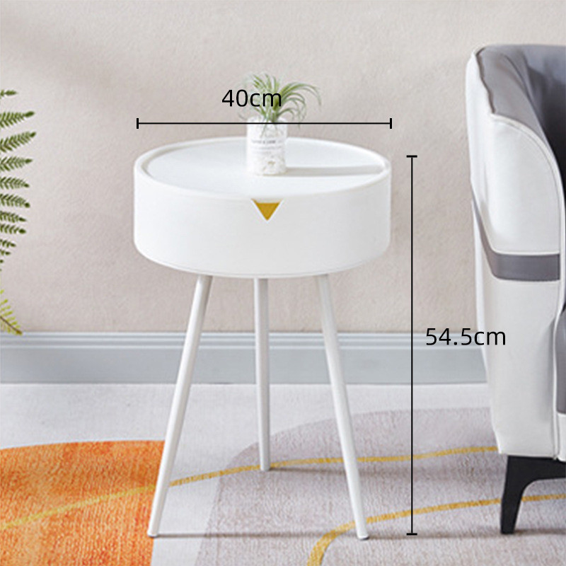 奶油阳台床头柜简易家用卧室床头置物架小户型风桌子客厅沙发边几