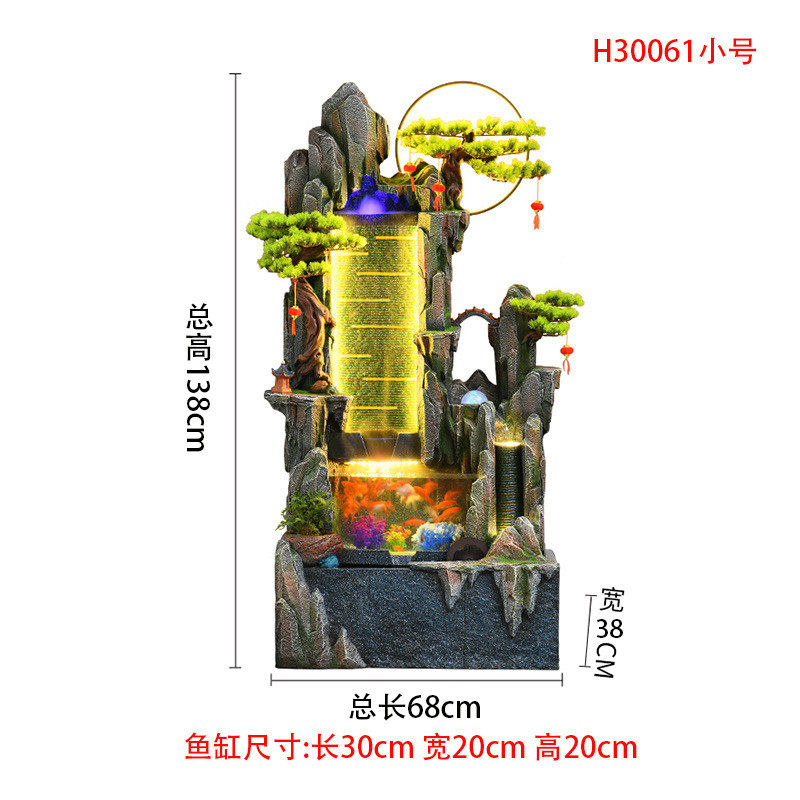 假山流水喷泉鱼缸生财客厅办公室循环水摆件瀑布家居装饰品开业礼,家居饰品,装饰摆件,淘宝优惠券,粉丝福利购,淘宝优惠卷