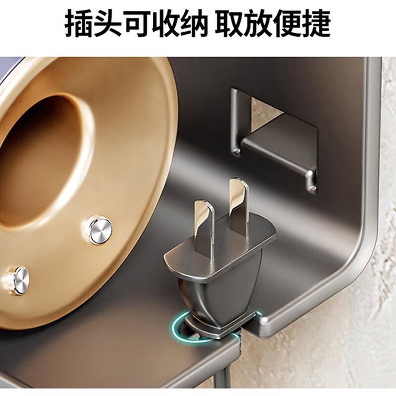 电吹风机置物架吸盘免打孔壁挂式电吹风挂架浴室戴森风筒收纳神器