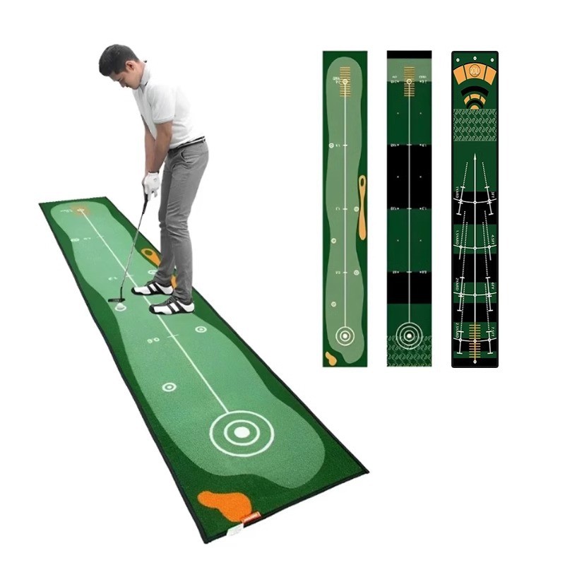 跨境热销高尔夫推杆练习器golf球垫趣味地毯室内高尔夫推杆练习毯