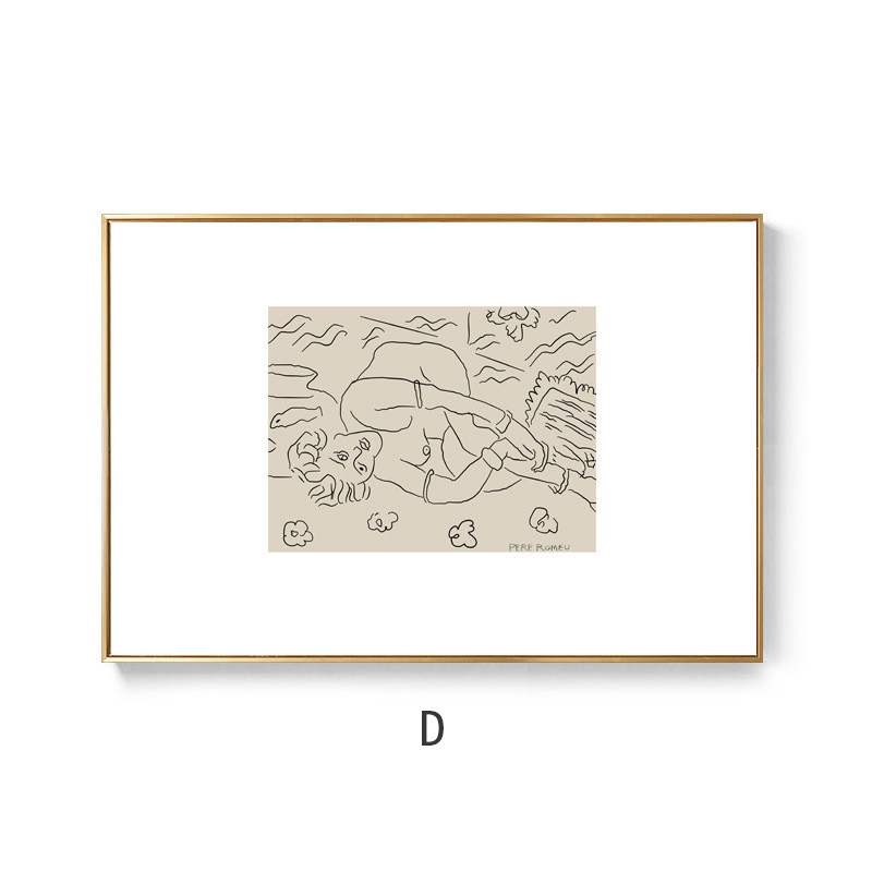 美式文艺复古装饰画维纳斯小众挂画ins主题棋盘格客厅卧室组合画