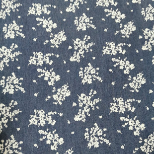 衬衫 童装 面料可水洗深蓝色牛仔布料 牛仔布印花面料裙装 春夏秋薄款