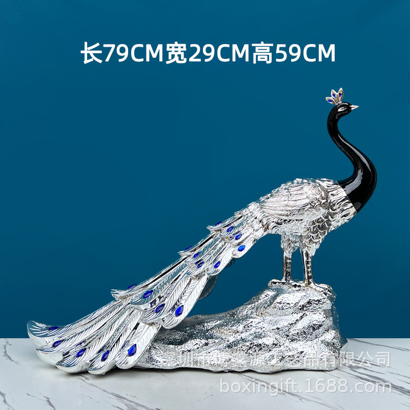 孔雀摆件欧式玄关创意新房电视柜书柜家居酒柜装饰品结婚礼品摆设