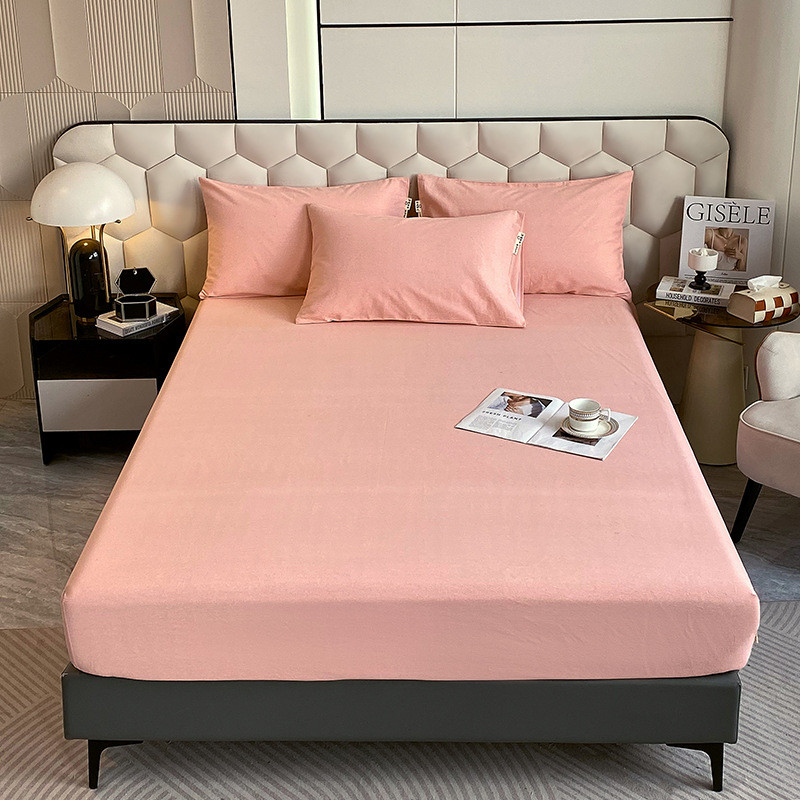 加厚全包床笠单件2024新款全棉床罩三件套床单床垫保护套磨毛